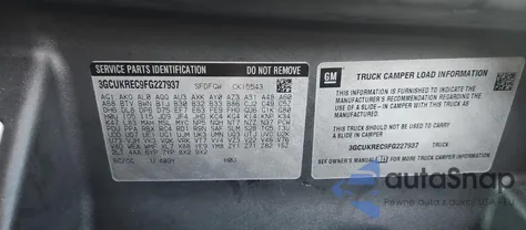 2015 Chevrolet Silverado K1500 Lt из США, поврежденный, VIN 3GCUKREC9FG227937